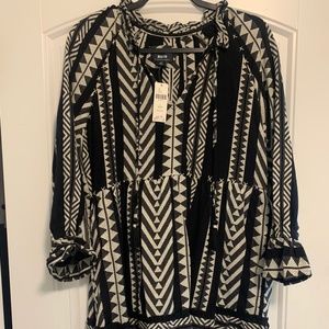 Anthropologie Black & White Geometric Tunic Dress